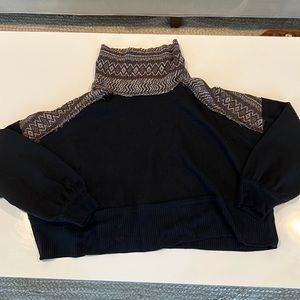 Free People Aztec Cropped Sweater